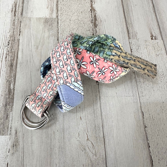 Vineyard Vines Patchwork Colorblock Nautical Preppy Adj D Ring Belt Boys Size S - Picture 1 of 4